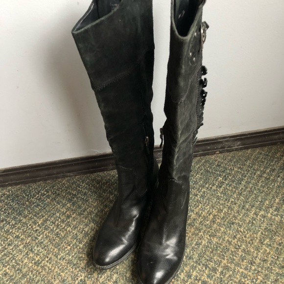 Franco Sarto Suede Western Gothic Witchy Boots - Picture 5 of 12